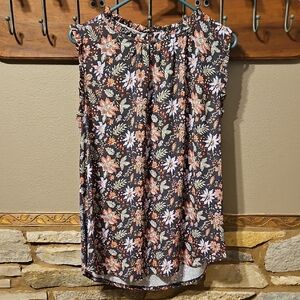 LOFT Multicolor Floral Sleeveless Top Size Large